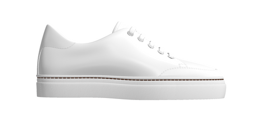 Ambrogio Bespoke Men's Shoes White Calf-Skin Leather Sneakers